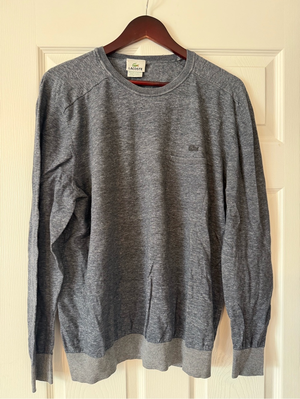 Lacoste Men's Heather Gray Crewneck Pullover